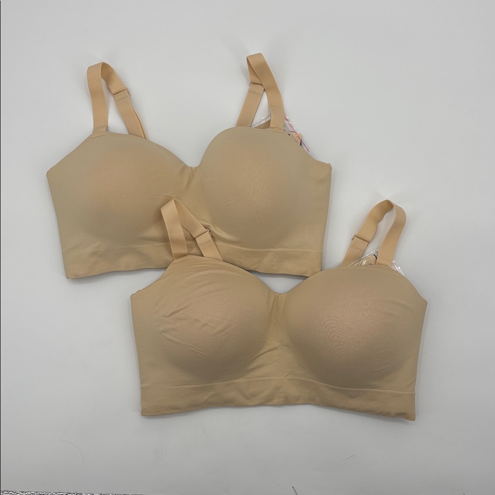 Truekind Supportive Comfort Wireless Shaping Bra‎ 2 pack in chai size XL NWT